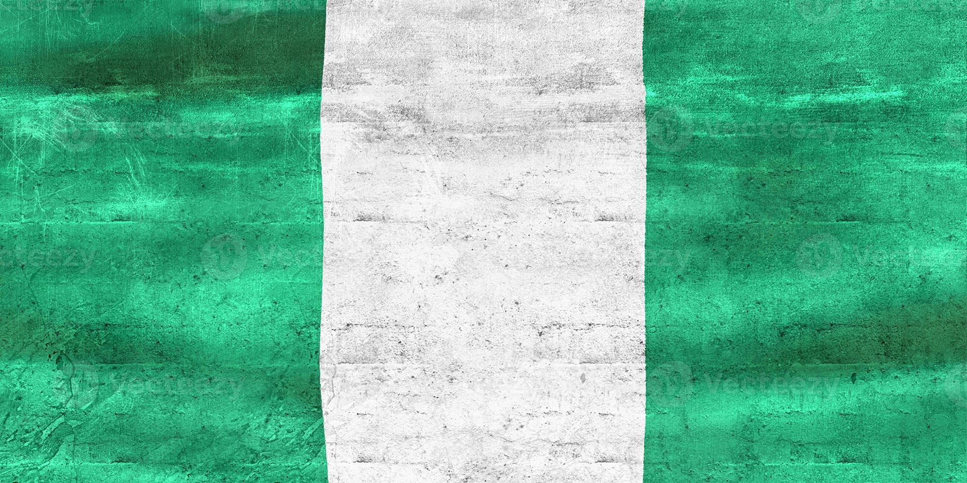 Illustration 3d d'un drapeau nigérian - drapeau en tissu ondulant réaliste photo