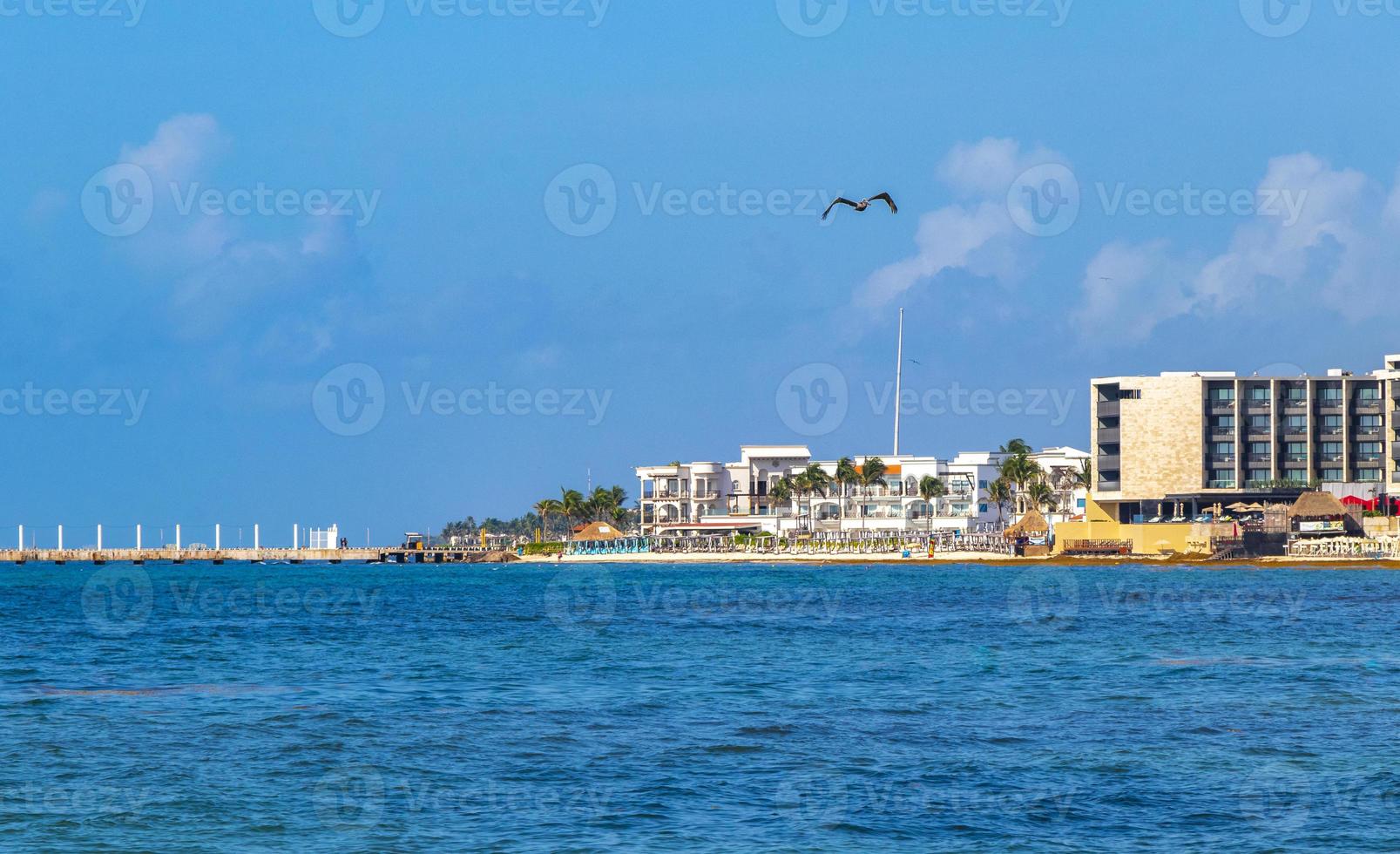 plage mexicaine tropicale eau turquoise claire playa del carmen mexique. photo