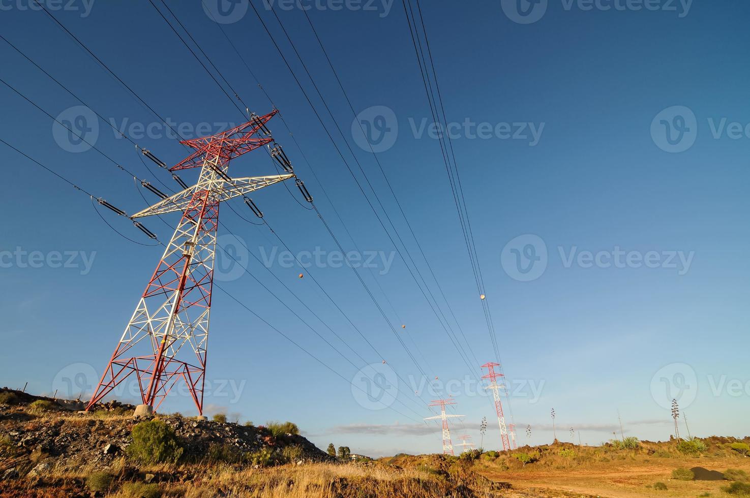 vue des poteaux électriques photo