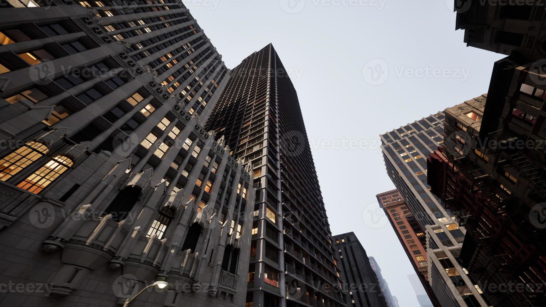vue sur les bâtiments du centre-ville du centre d'affaires de new york photo