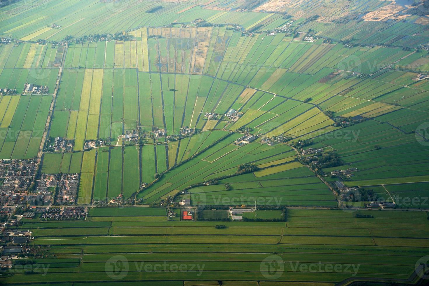 amsterdam champs cultivés paysage panoramique aérien lors de l'atterrissage photo