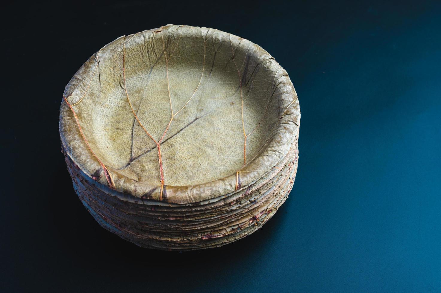 assiettes à feuilles écologiques photo