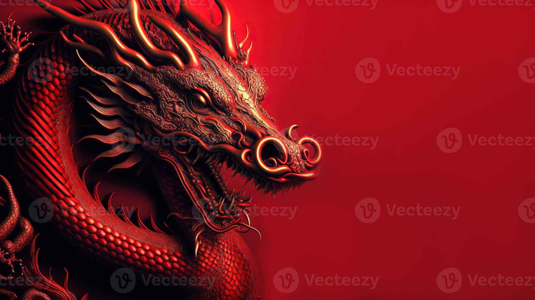 joyeux nouvel an chinois fond personnage de dragon réaliste photo