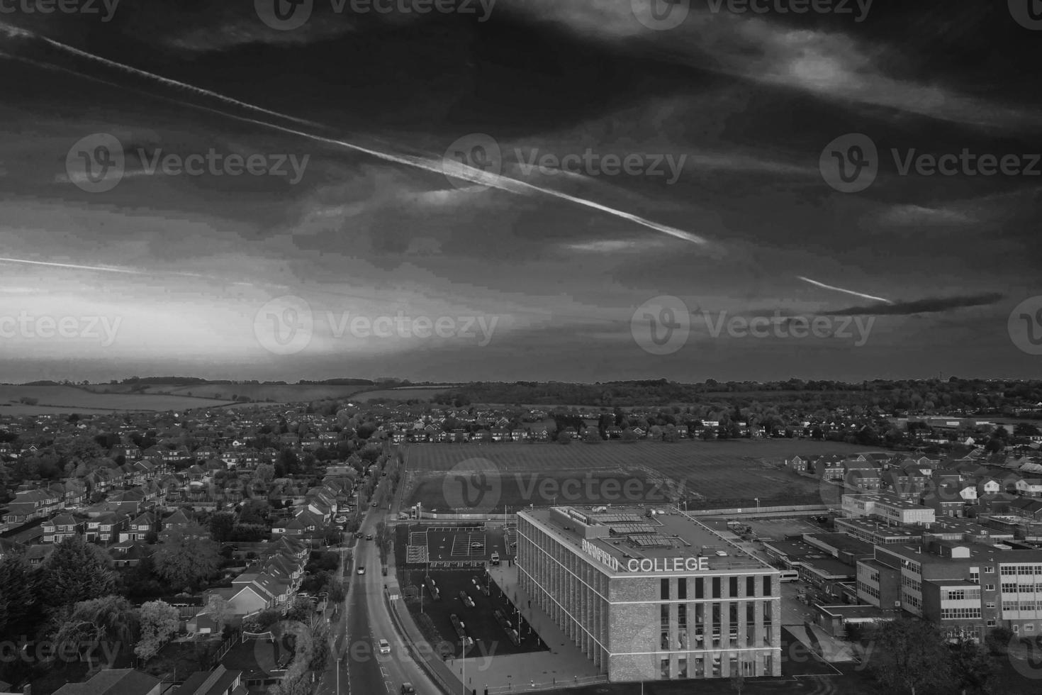 vue grand angle du paysage britannique de l'angleterre en noir et blanc classique photo