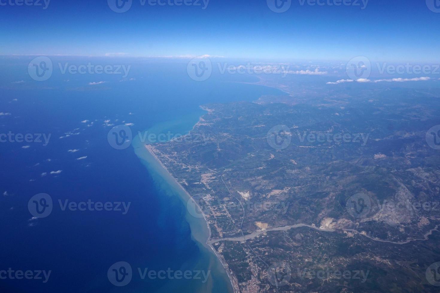 sicile côte catane etna volcan vue aérienne photo