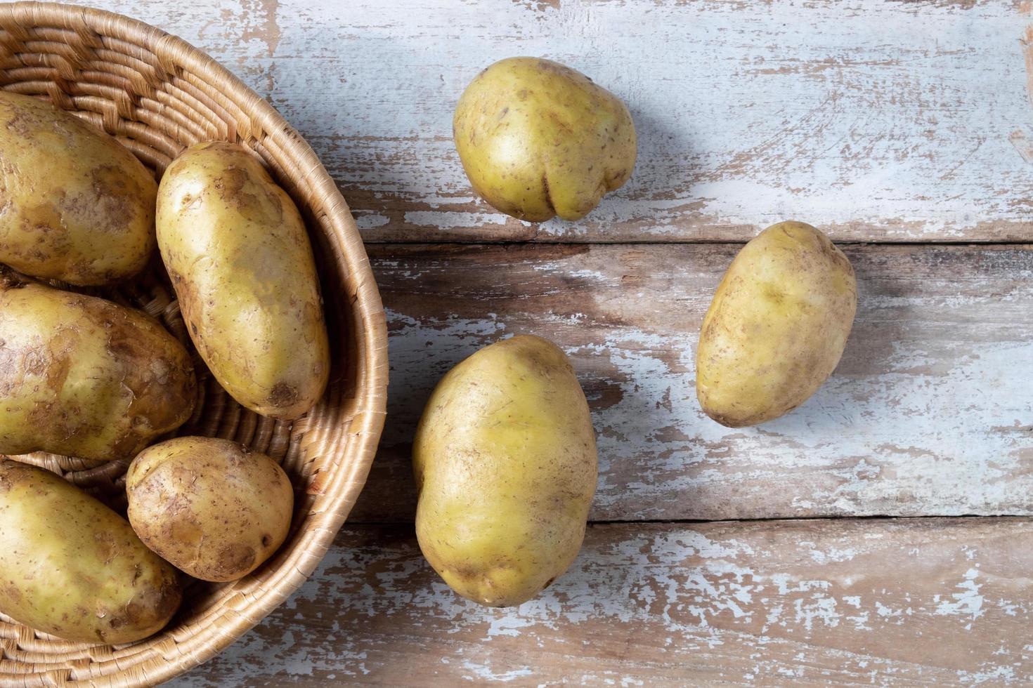 pommes de terre dans un panier photo