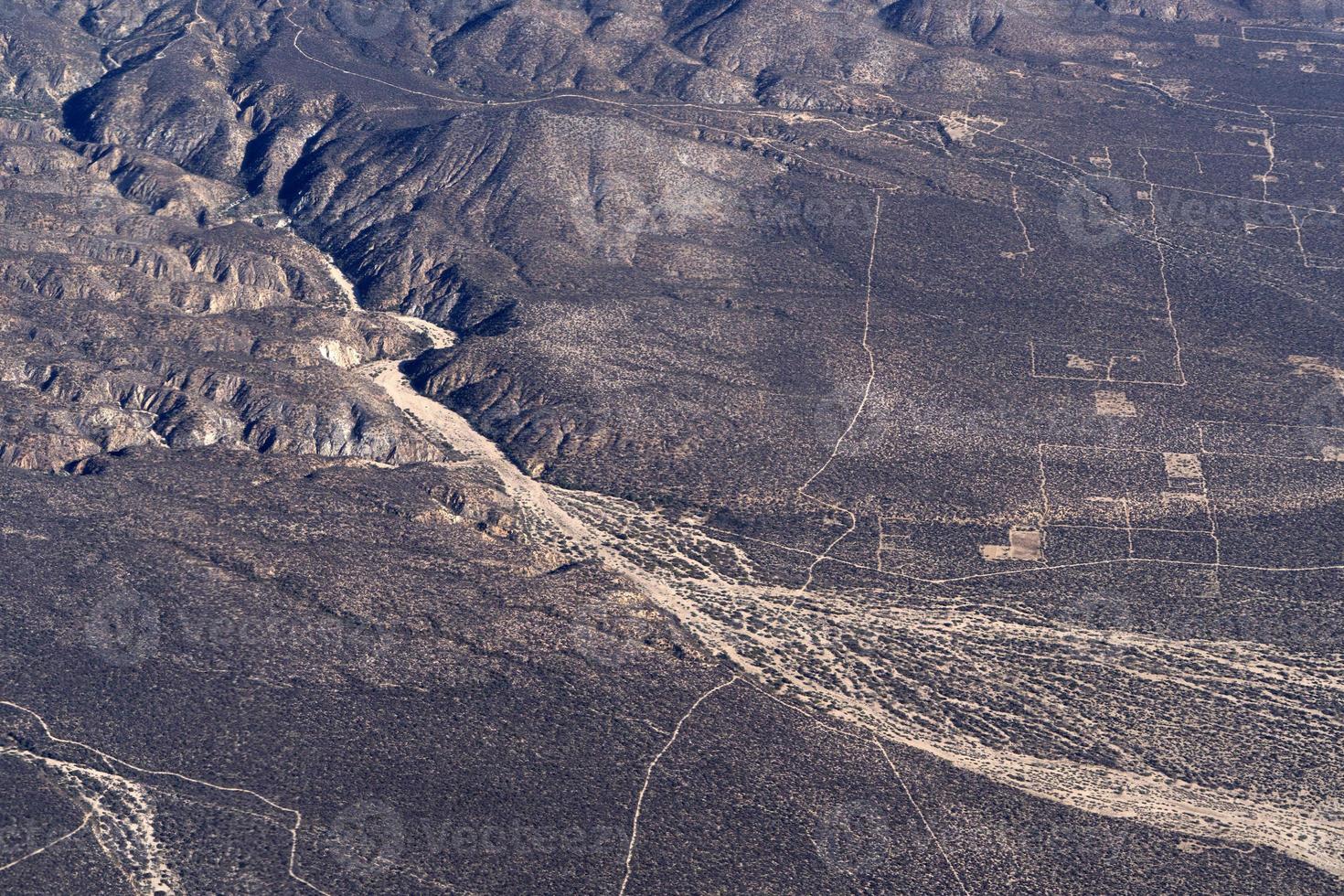 mexique baja california sur depuis le panorama de l'avion photo