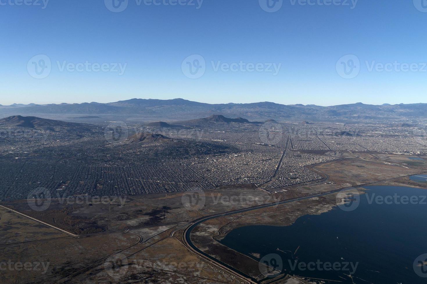 mexico city area vue aérienne panorama d'avion photo