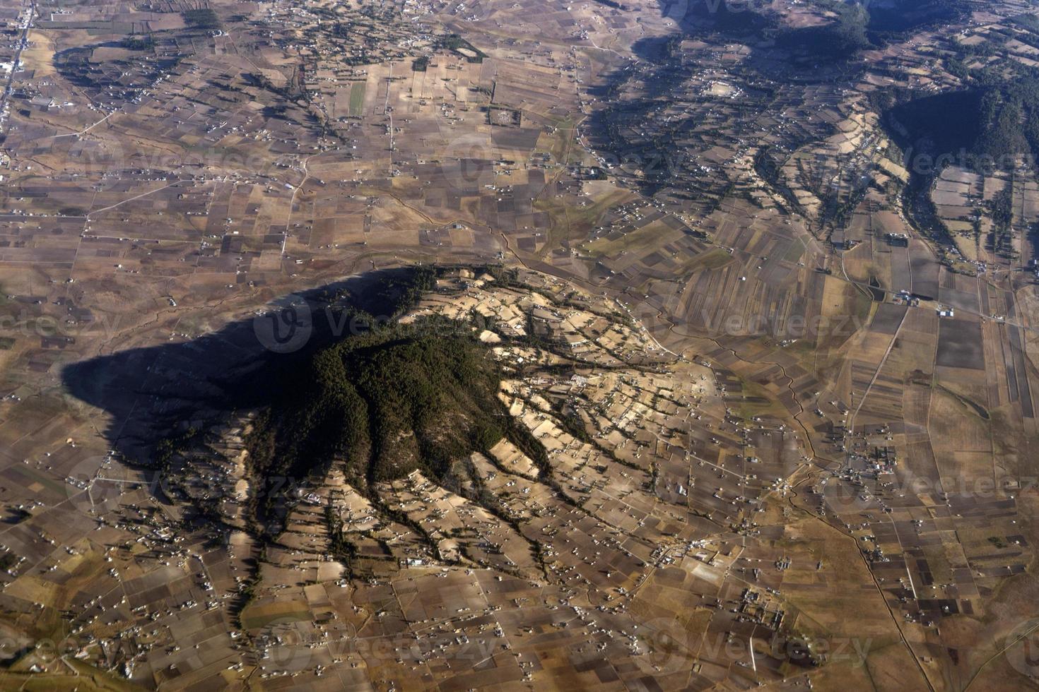 mexique guadalajara champs et volcans vue aérienne panorama paysage photo