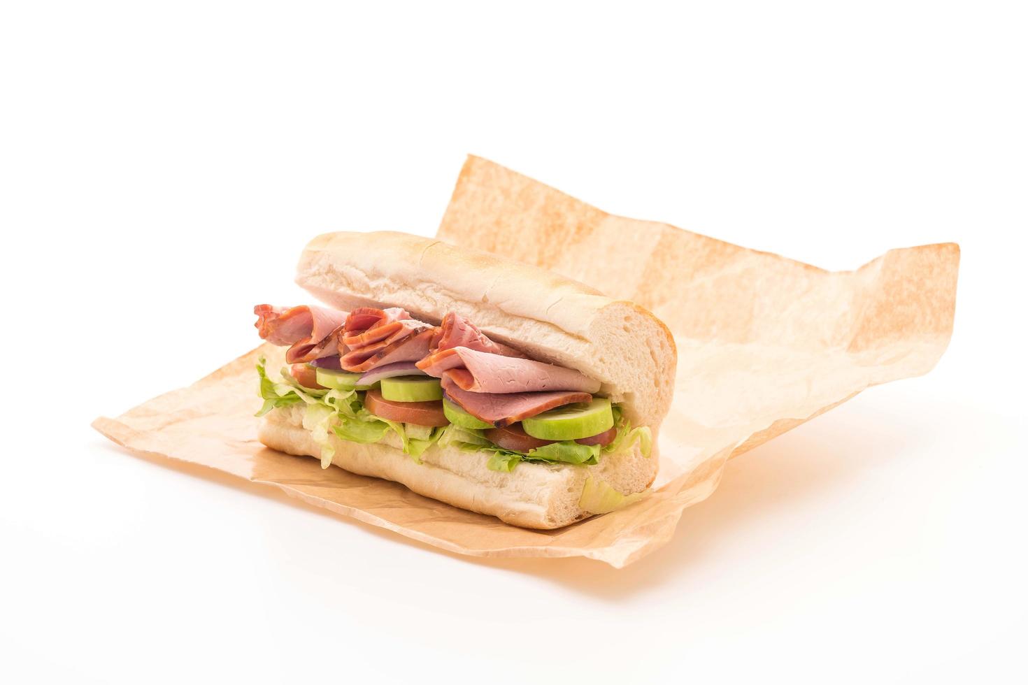 sandwich sous-marin salade de jambon photo