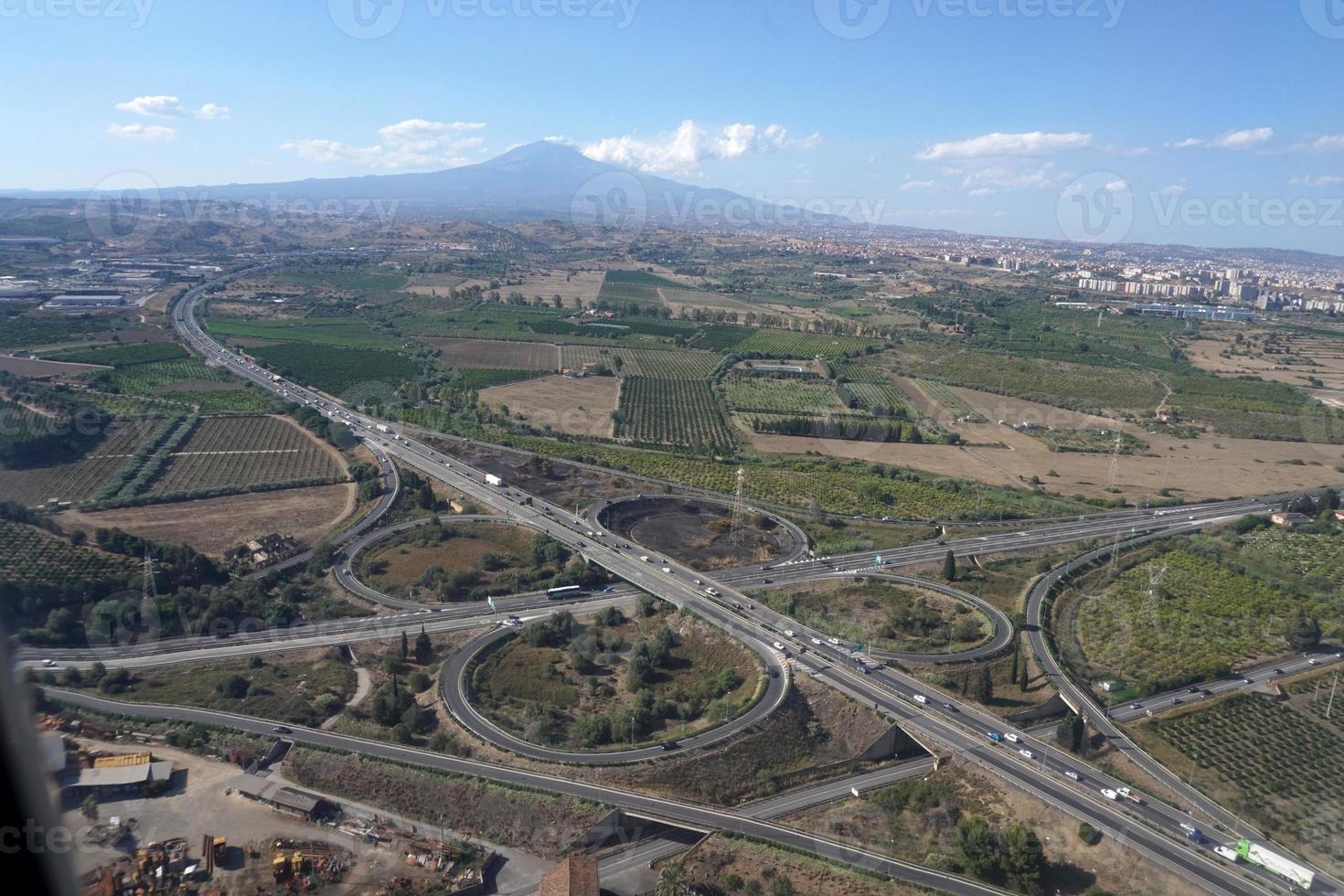 sicile catane etna volcan vue aérienne photo