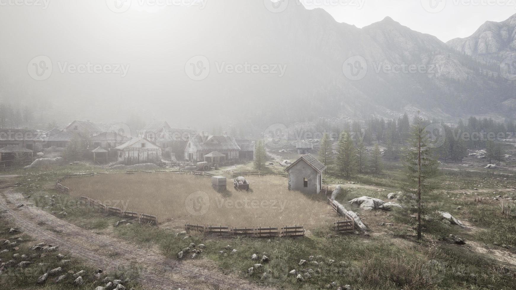 vue aérienne du village de montagne suisse photo