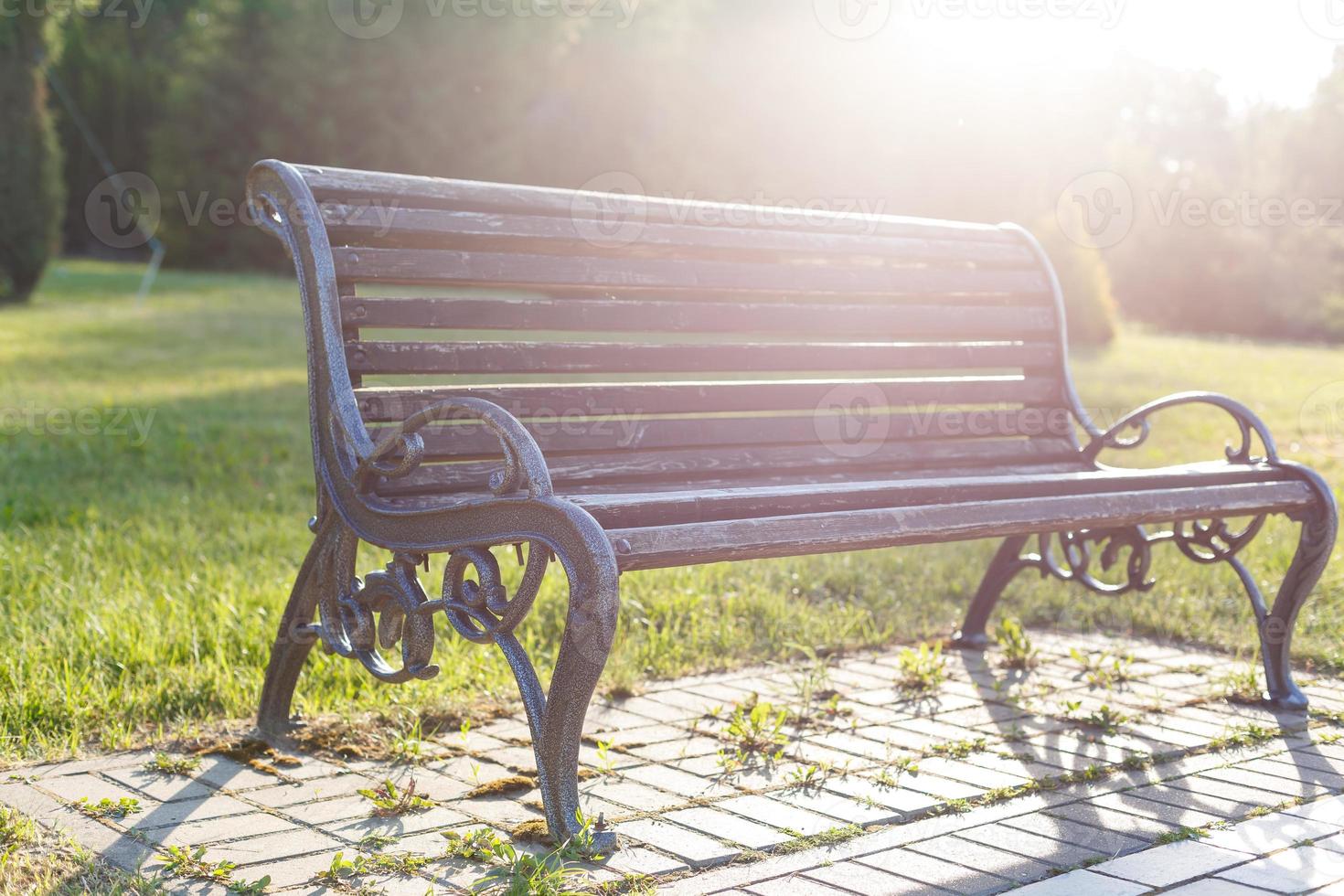 banc dans le parc d'automne photo