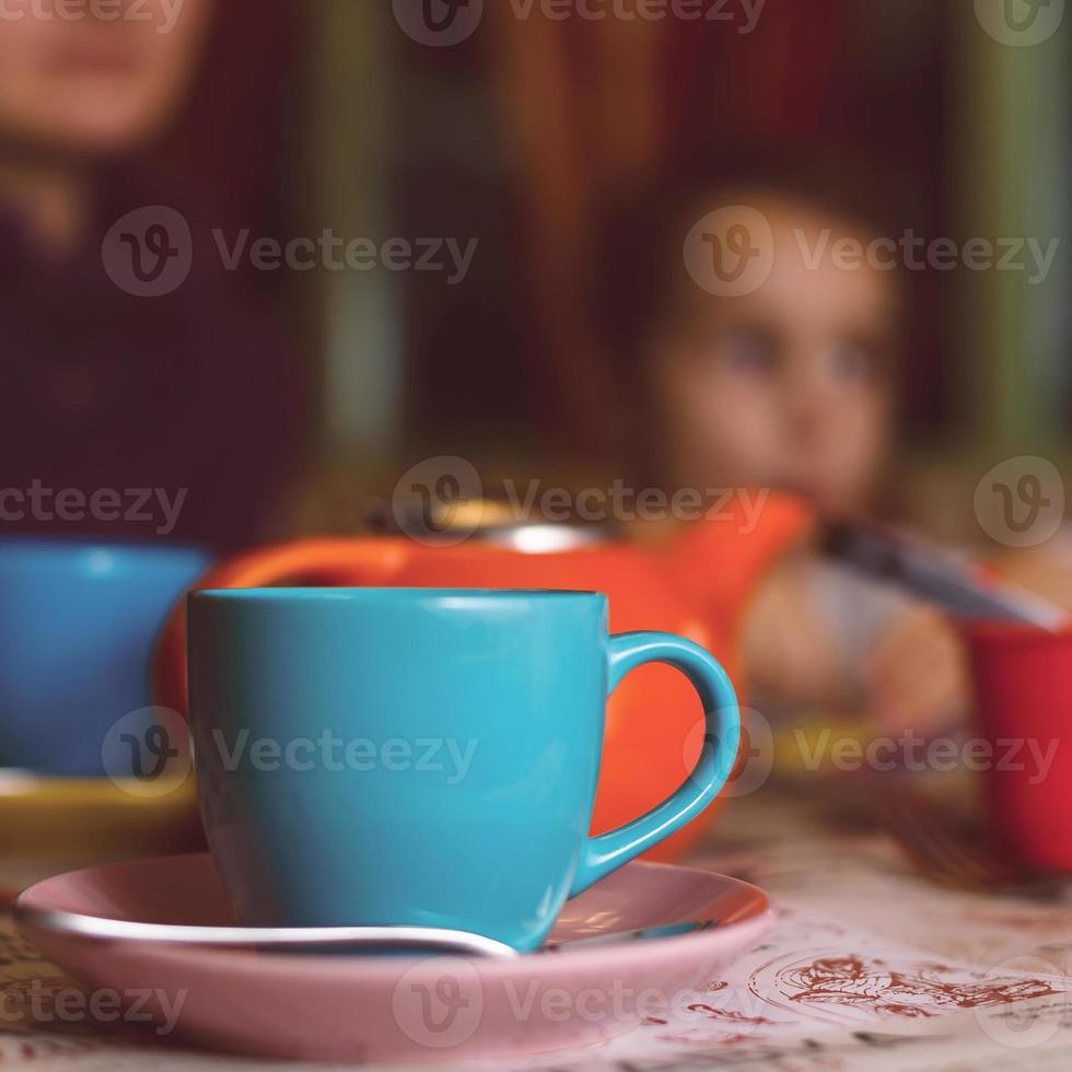 tasse de thé bleue photo