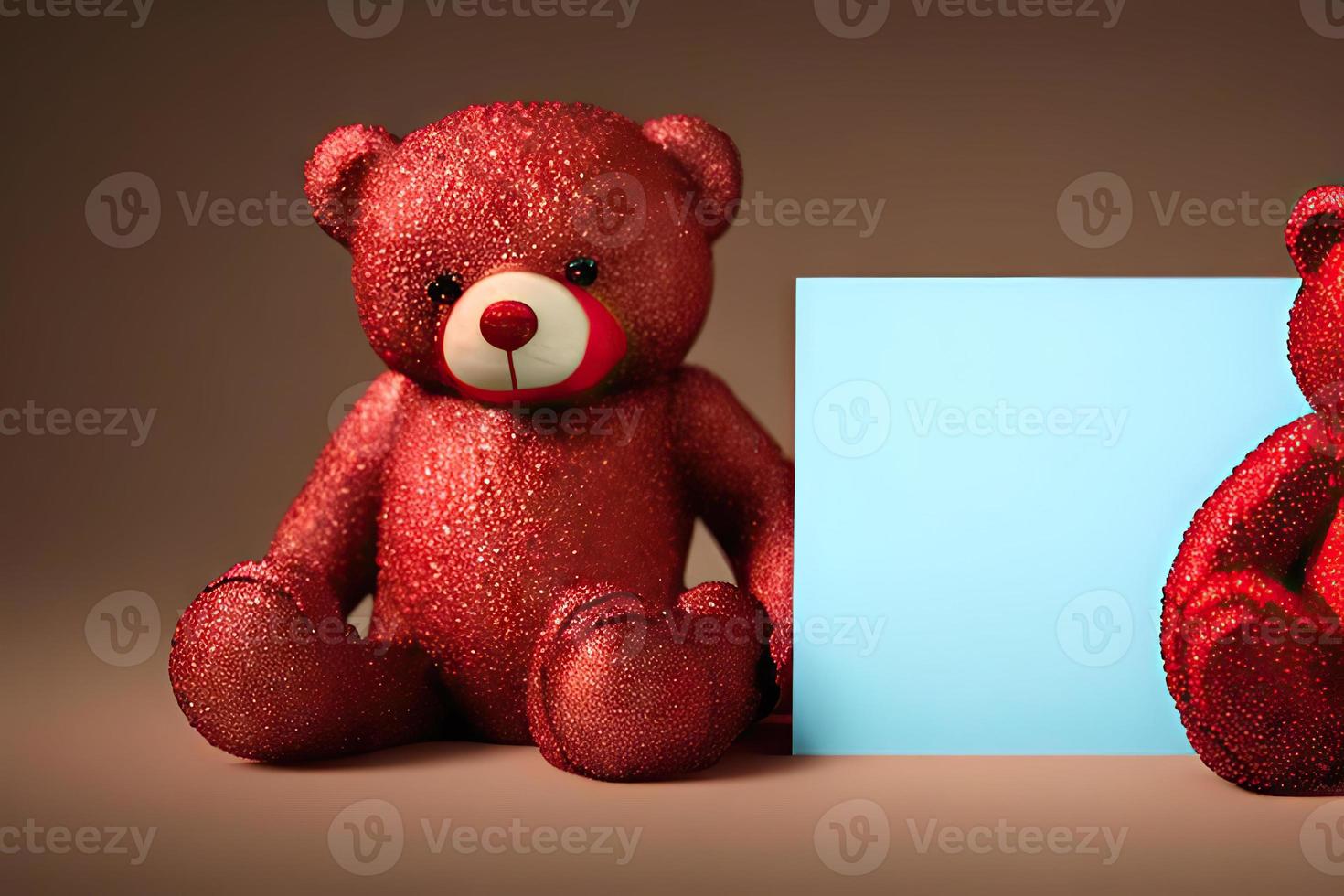 décoration romantique en papier avec un ours en peluche et une lettre d'amour photo