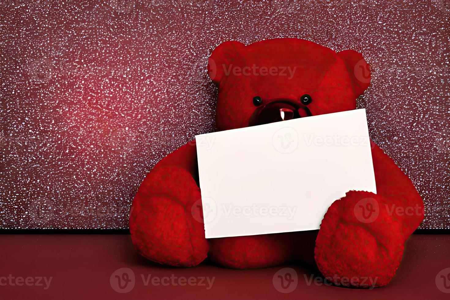 carte de saint valentin amusante et joyeuse avec ours en peluche tenant un souhait photo