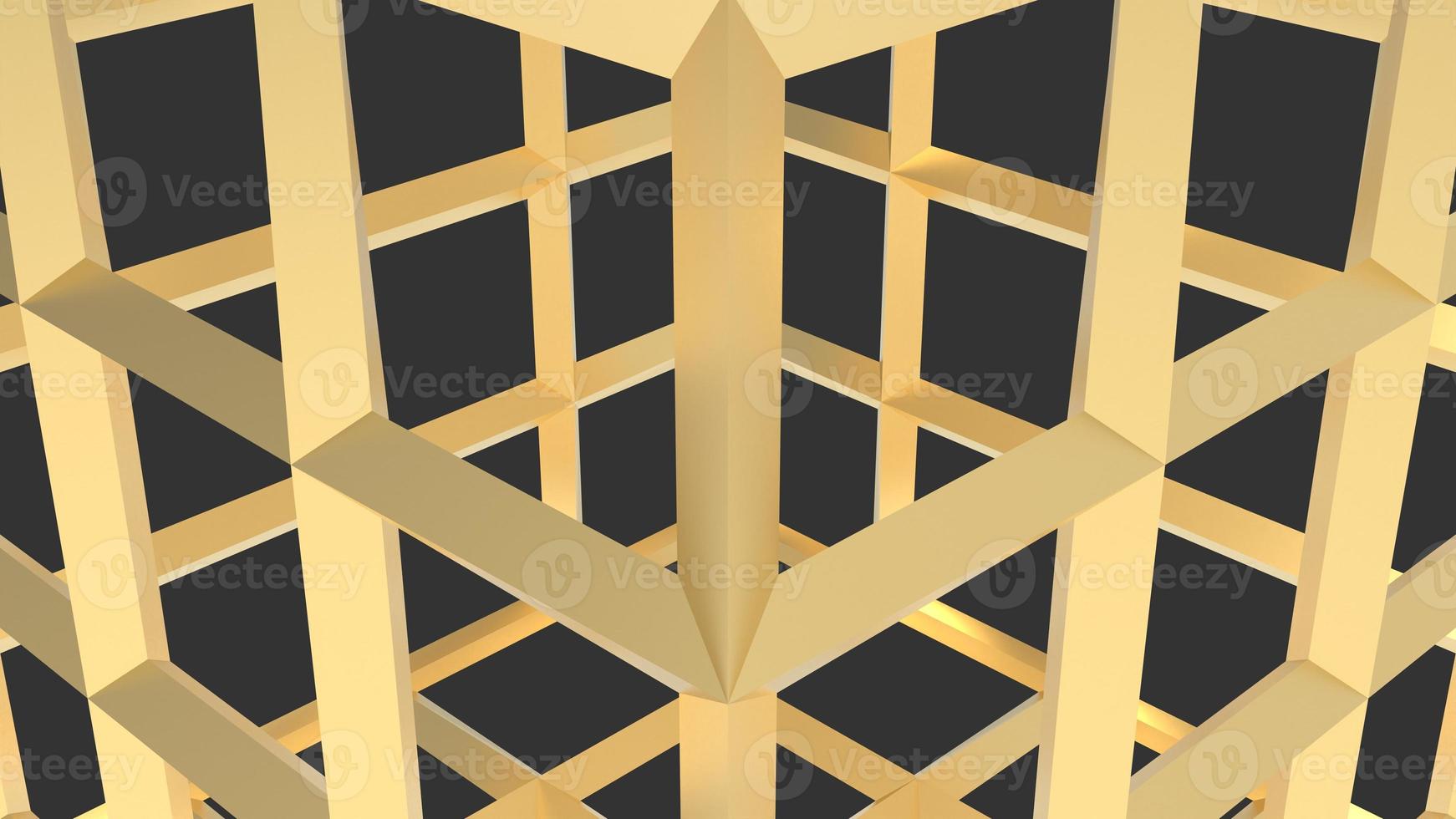 fond de structure géométrique filaire moderne doré 3d photo