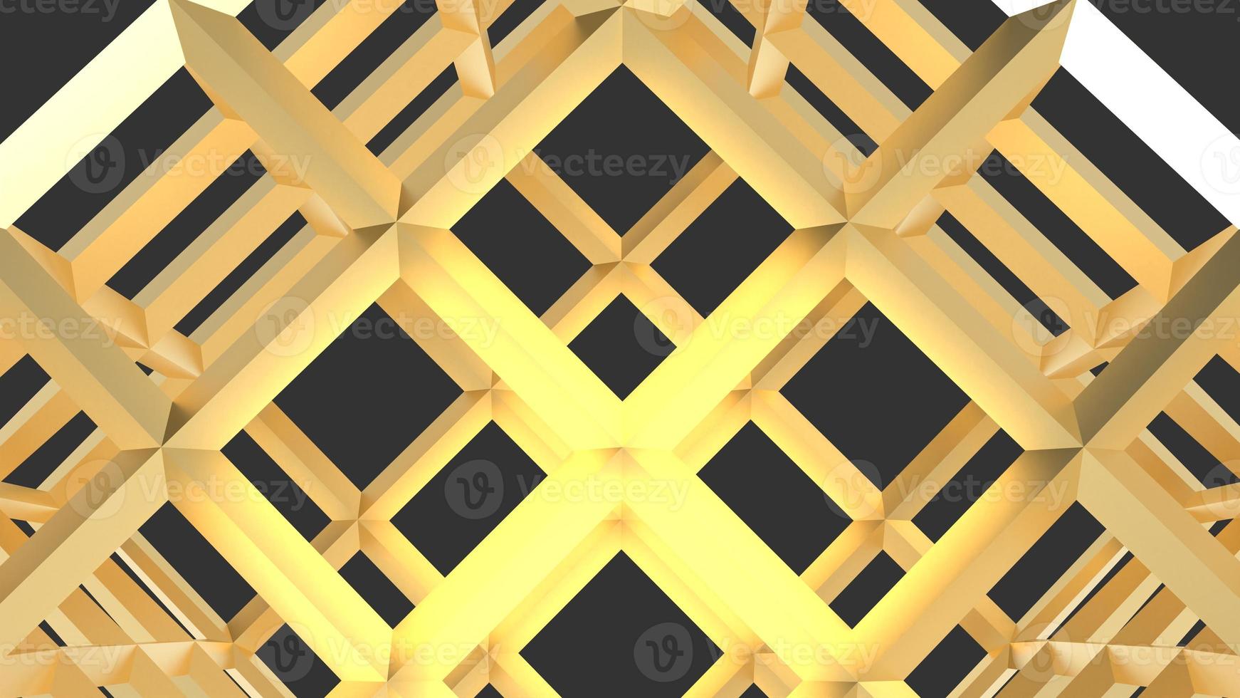 fond de structure géométrique filaire moderne doré 3d photo