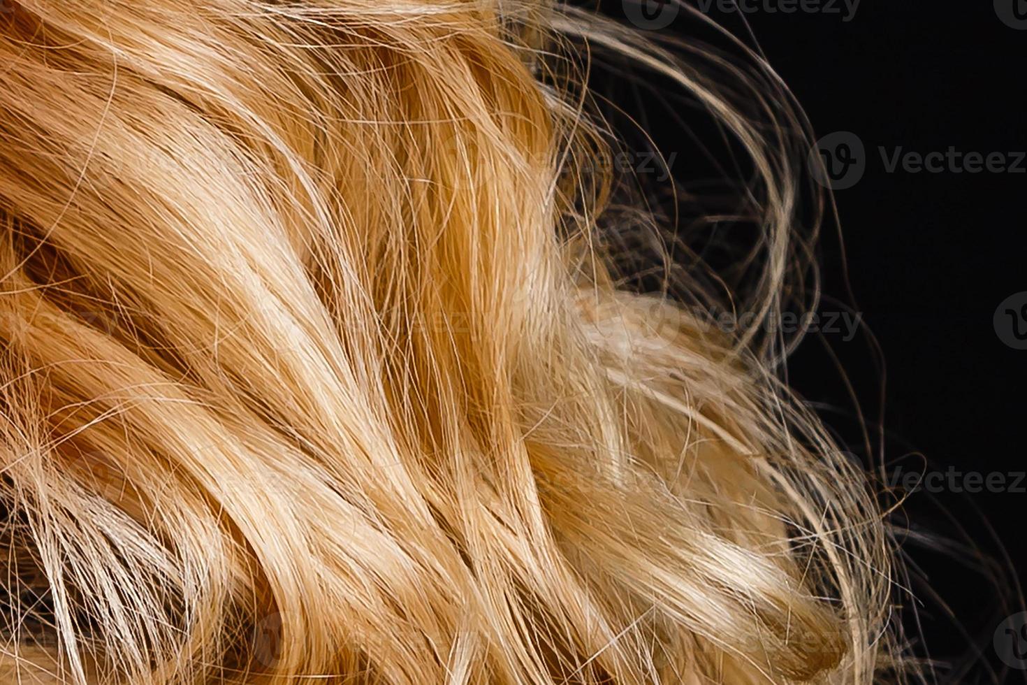 perruque blonde femme sur fond noir photo