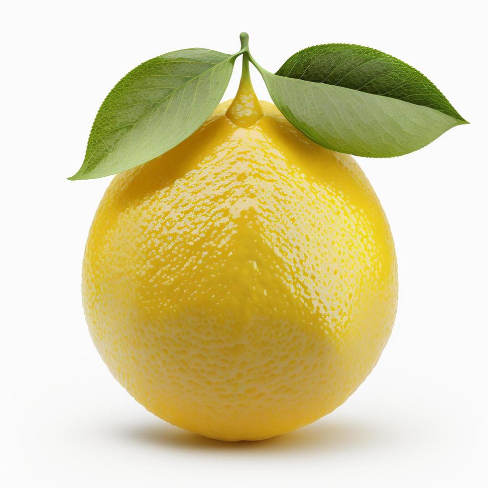 citron isolé sur fond blanc générative ai photo