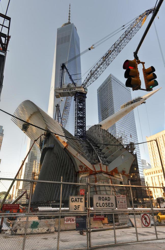 construction du centre commercial mondial, manhattan, new york photo