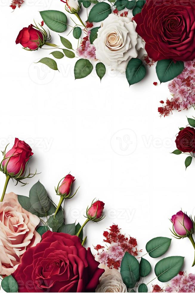 une superbe image avec une fleur rose rouge et rose avec un espace vide au milieu, parfaite pour ajouter du texte ou superposer des graphiques. cette photo est idéale pour une utilisation sur les réseaux sociaux, les sites Web