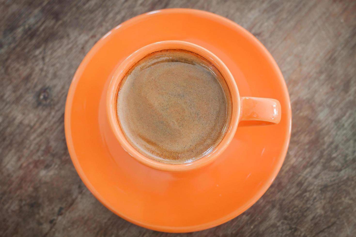 vue de dessus d'une tasse de café photo