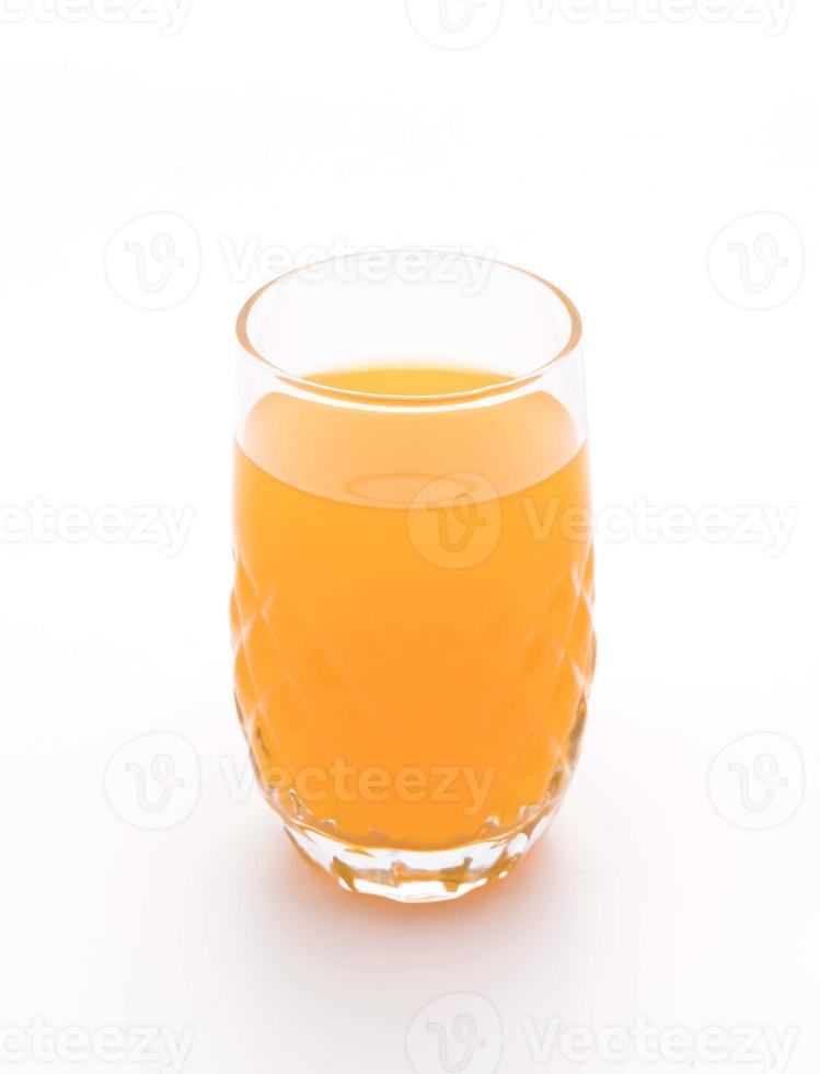 verre de jus d'orange sur fond blanc photo