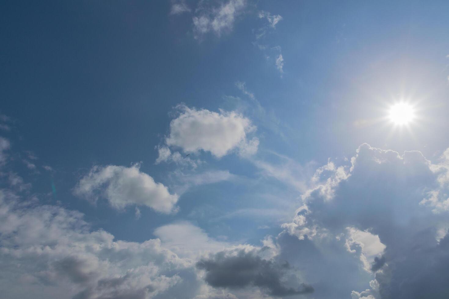 ciel bleu avec des nuages blancs photo