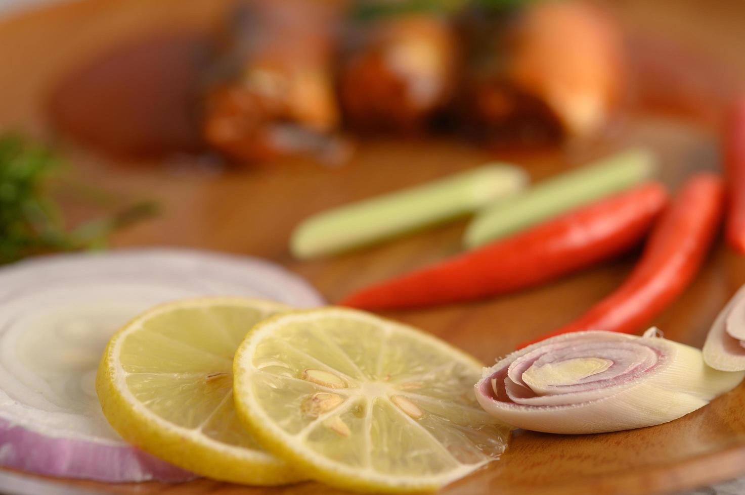 gros plan et mise au point sélective avec des ingrédients de cuisson photo