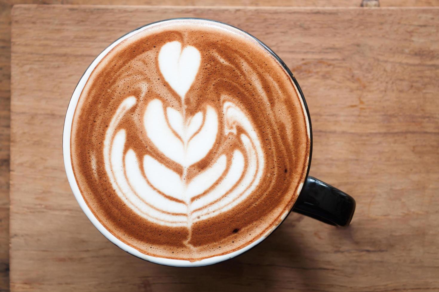 vue de dessus un café au lait photo