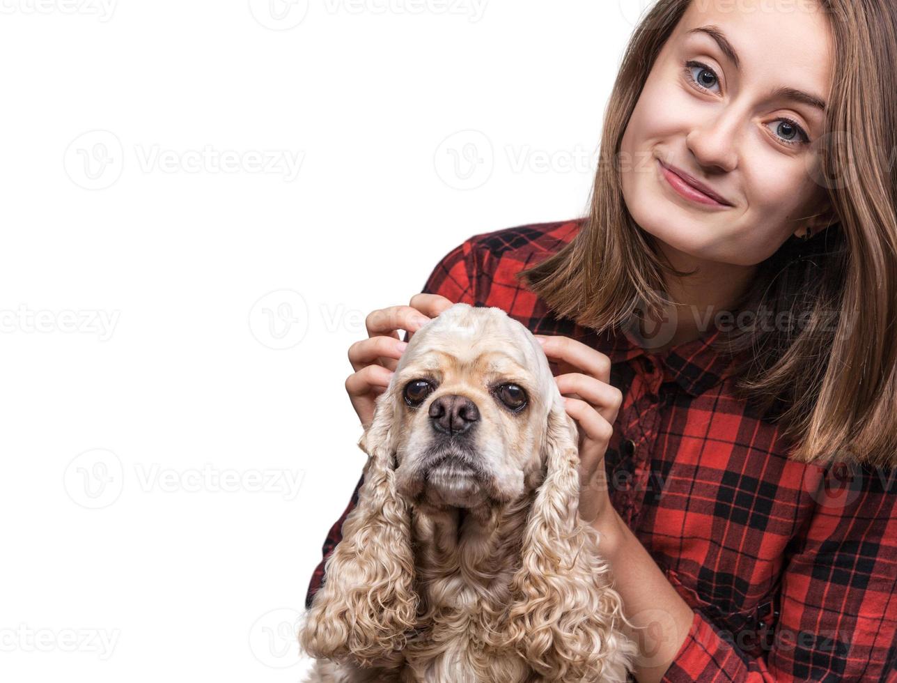 fille avec chien photo