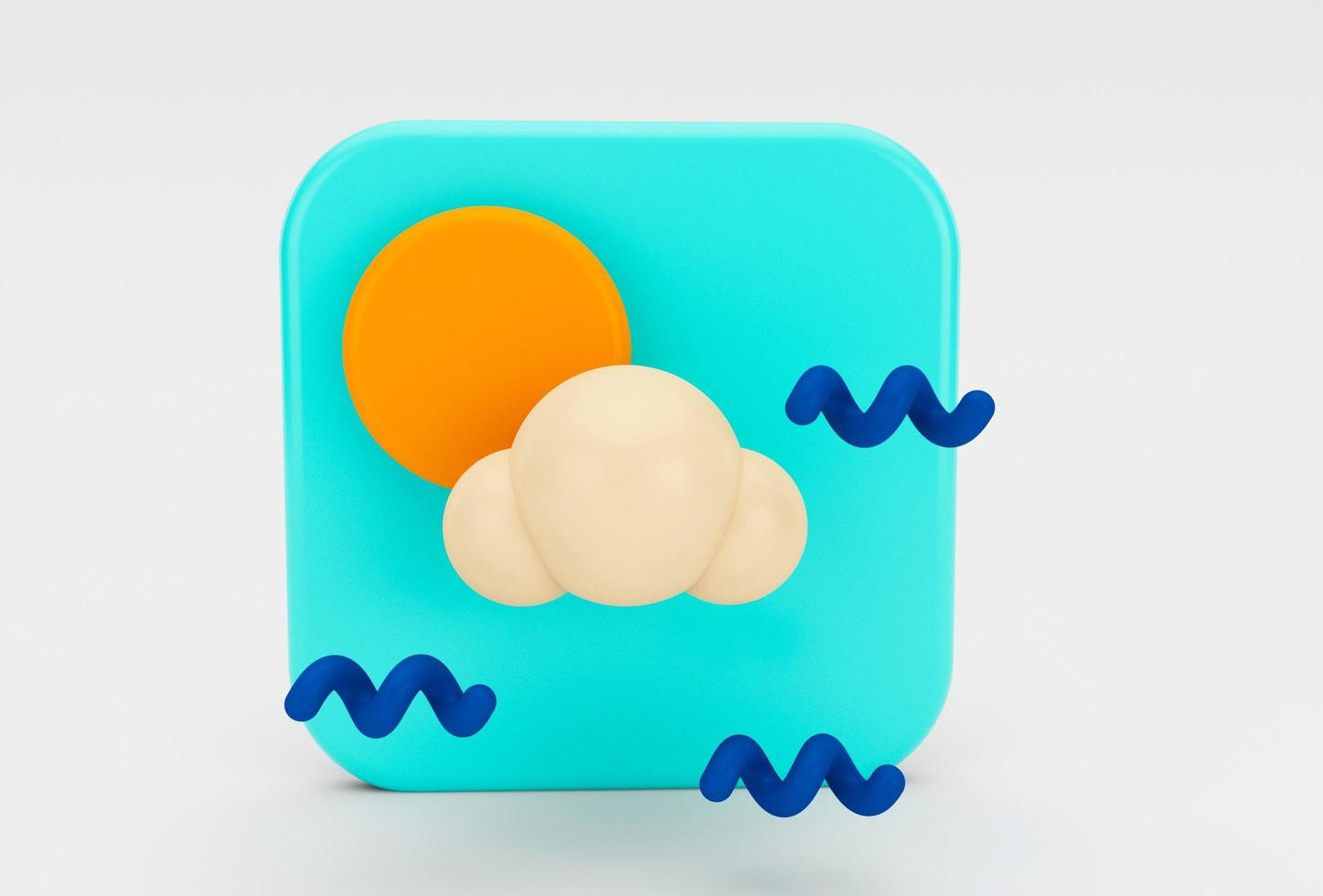 icône météo nuage illustration 3d rendu 3d minimal. photo