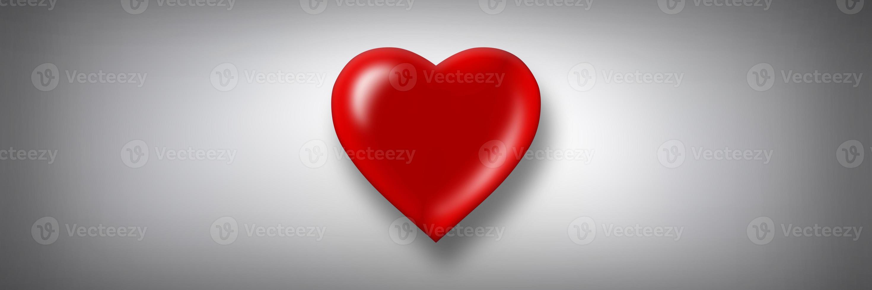 Joyeuse saint Valentin. symbole d'amour en forme de coeur. illustration 3d photo