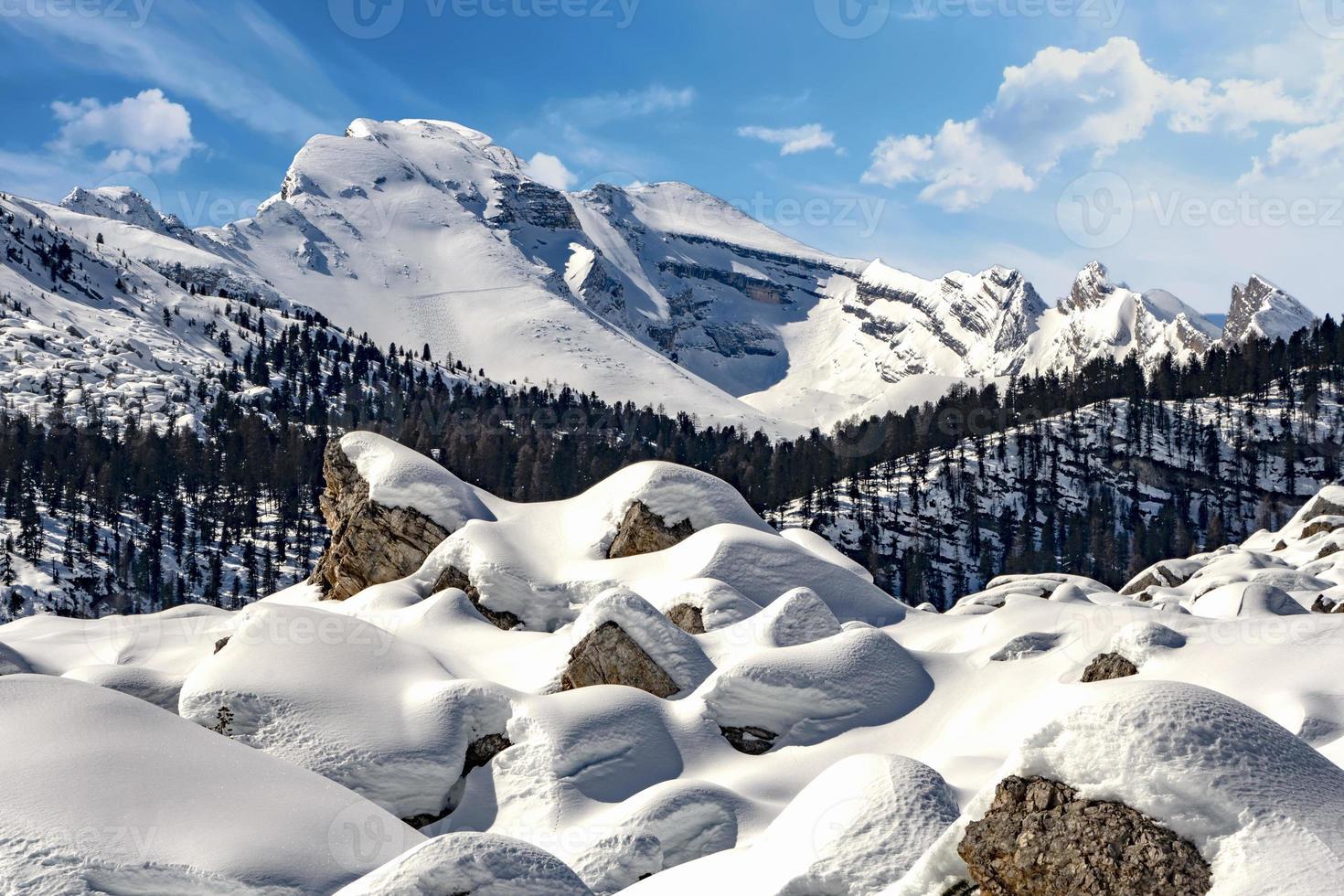 dolomites neige panorama grand paysage photo
