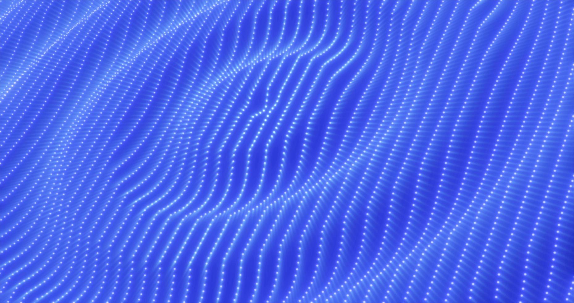 des vagues bleues abstraites stries des cercles de particules et de points d'énergie magique rougeoyante rythmique futuriste. fond abstrait photo