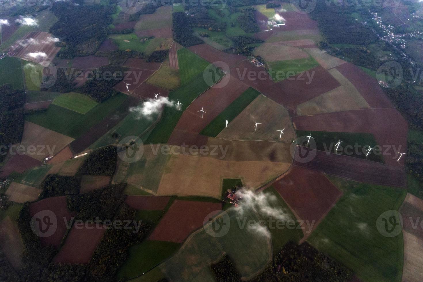 éoliennes vue aérienne panorama photo