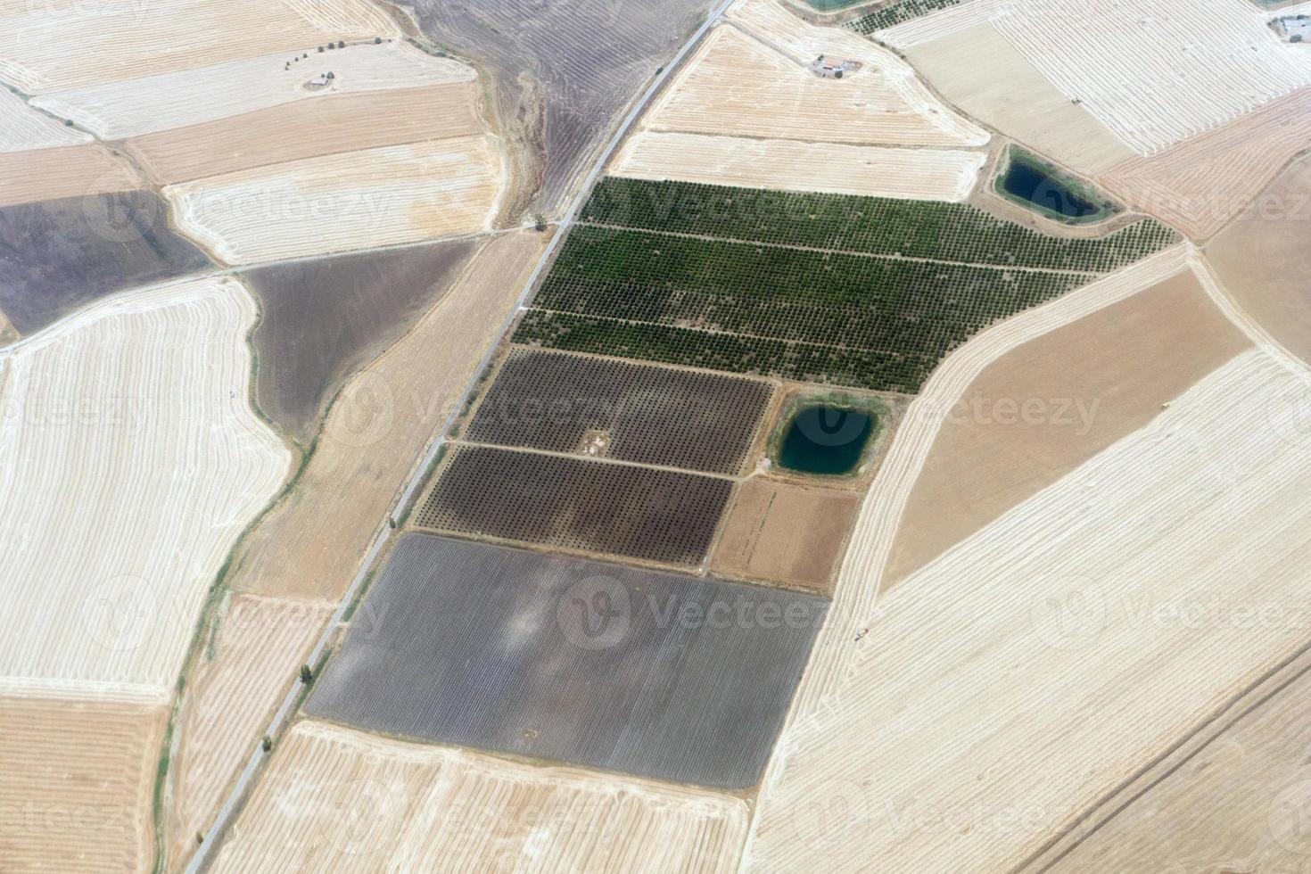 vue aérienne des champs cultivés en sicile photo