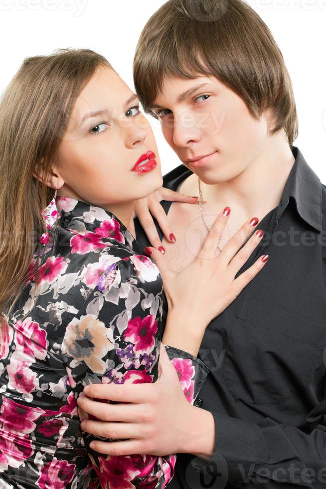 jeune couple amoureux sensuel photo