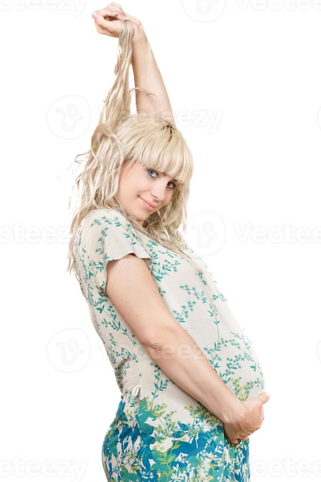 ludique enceinte jeune blonde photo