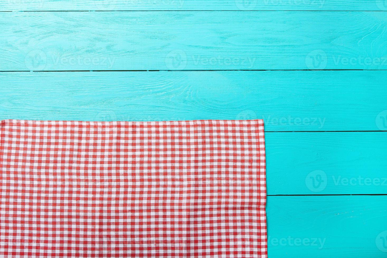 vue de dessus table en bois vide et espace de copie de nappe photo