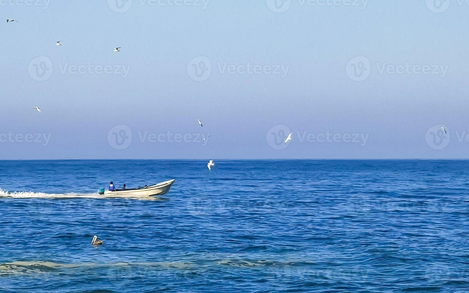 bateaux de pêche à la plage du port de puerto escondido mexique. photo