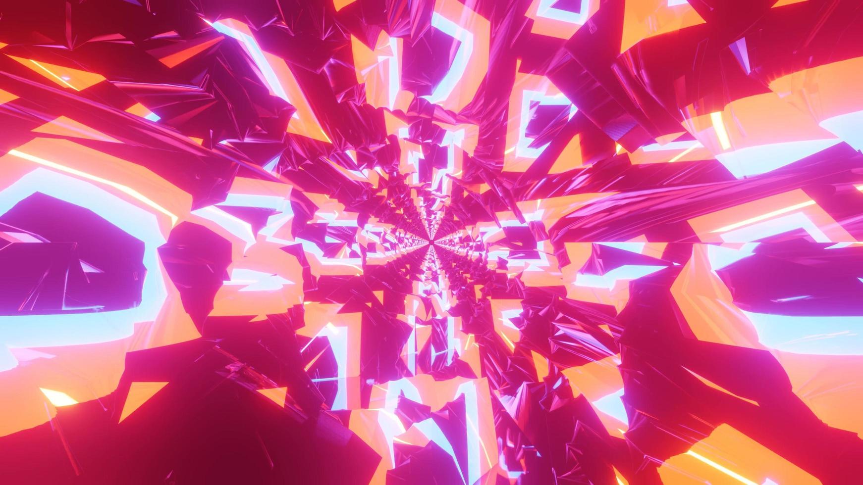 tunnel néon abstrait lumineux 3d illustration design artwork fond d'écran photo