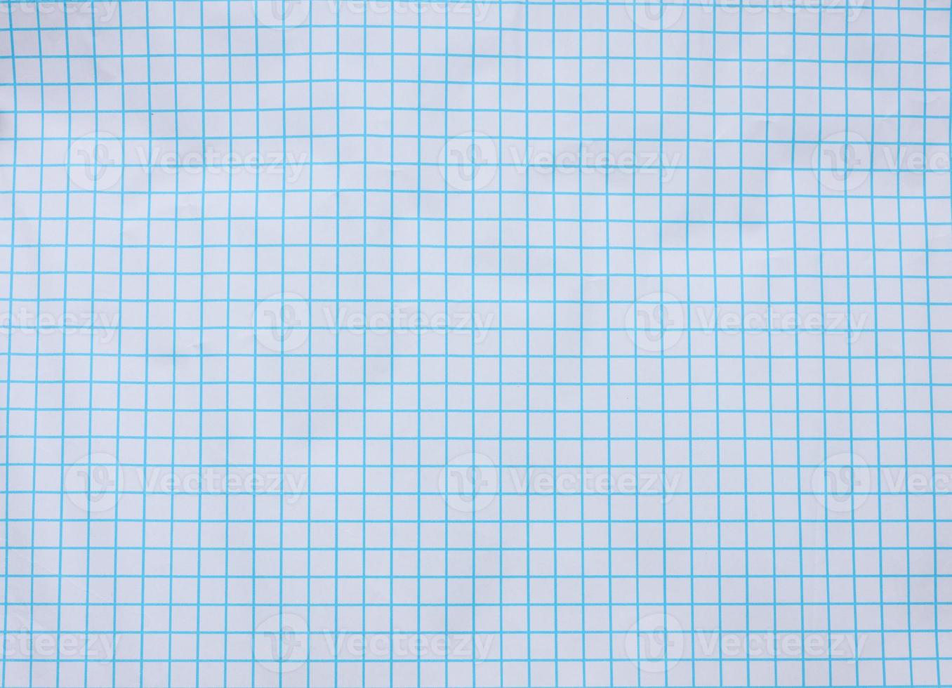 texture de papier carré blanc, lignes bleues, cahier d'école photo