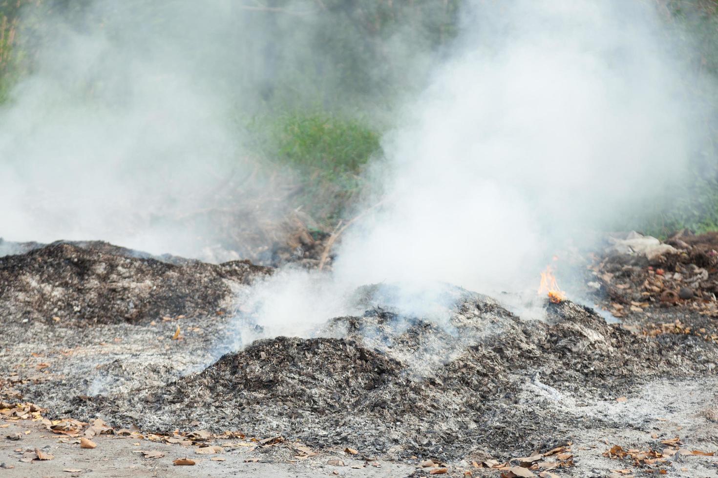 brûler la pollution des déchets en thaïlande photo