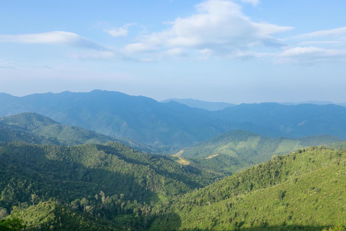 ciel, forêt et montagnes photo