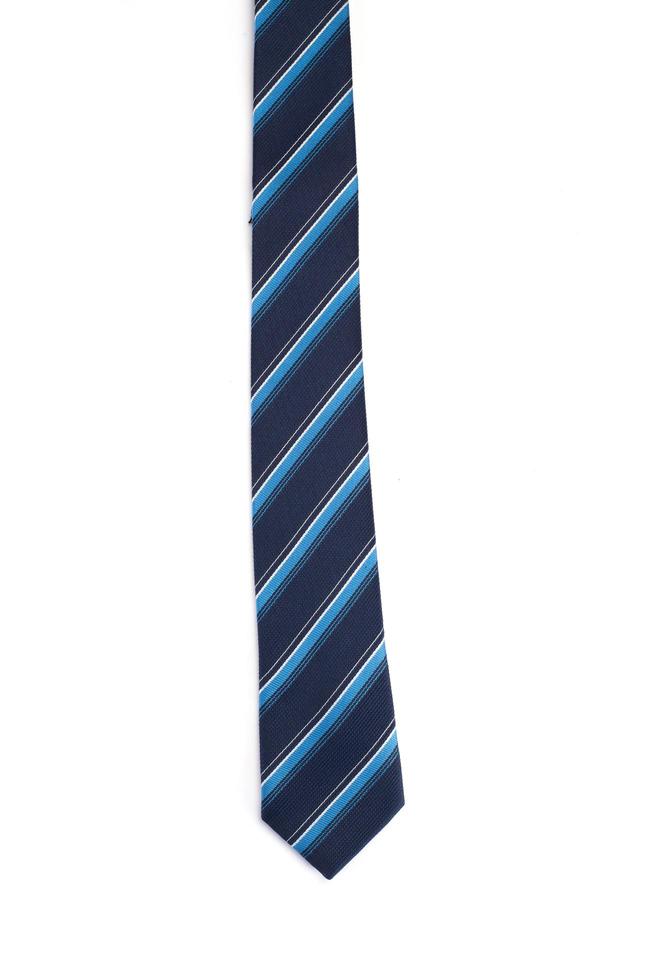 cravate bleu et noir isolé sur fond blanc photo
