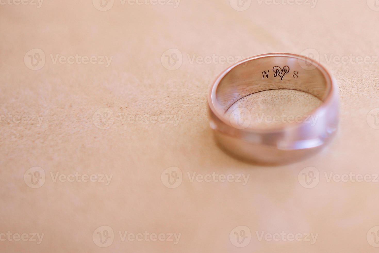 gros plan de la bague de mariage photo