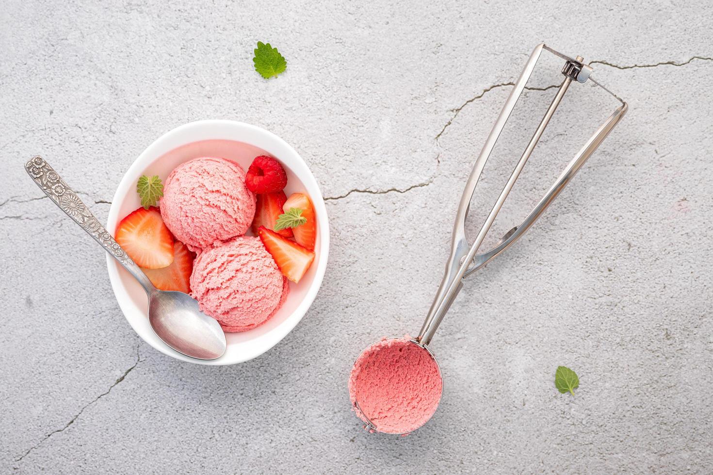 saveur de glace à la fraise photo