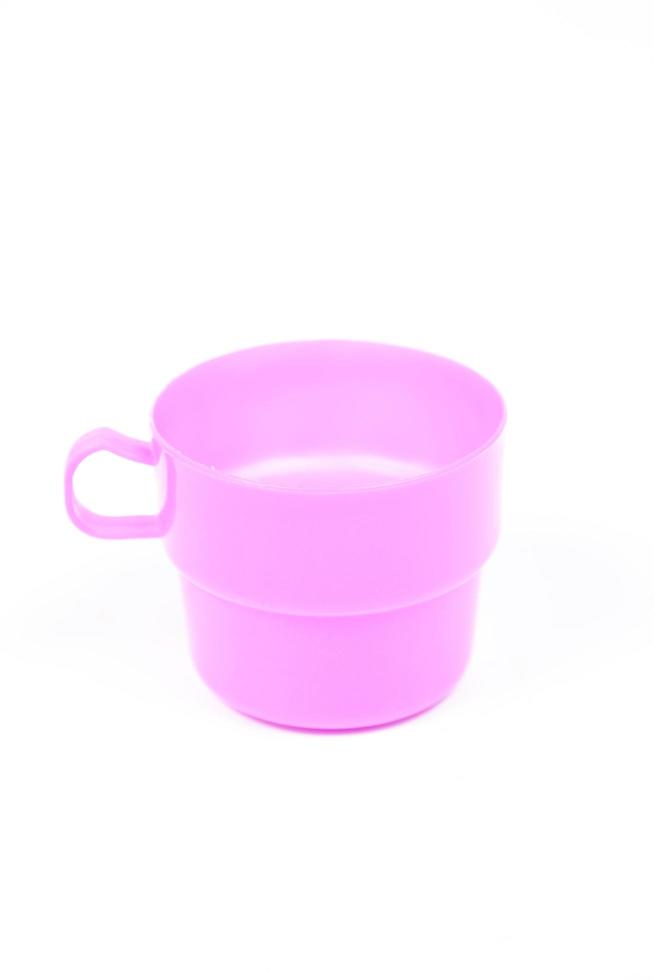 tasse en plastique rose photo